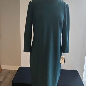 Ralph Lauren Elegant Teal Long Sleeve Dress